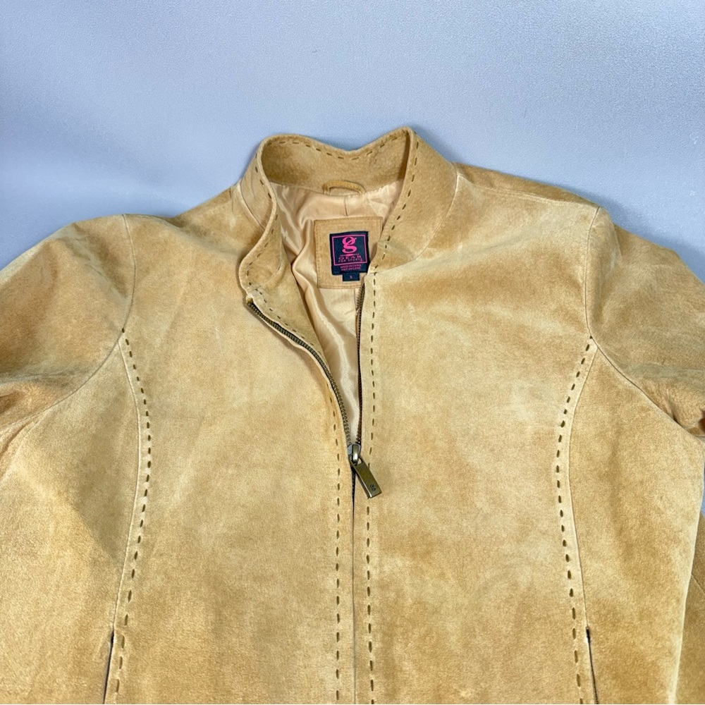 Gear For Sports Tan Suede Leather Jacket with Whipstitch Detail - Picture 3 of 12